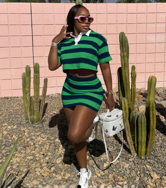 Striped skirt set